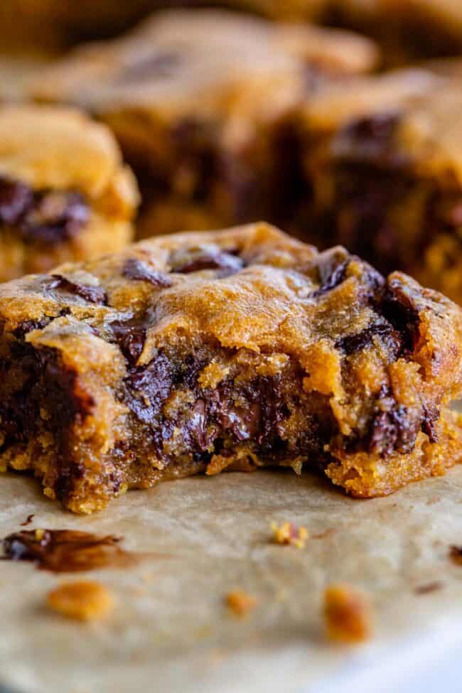 a bite taken out of a pumpkin blondie