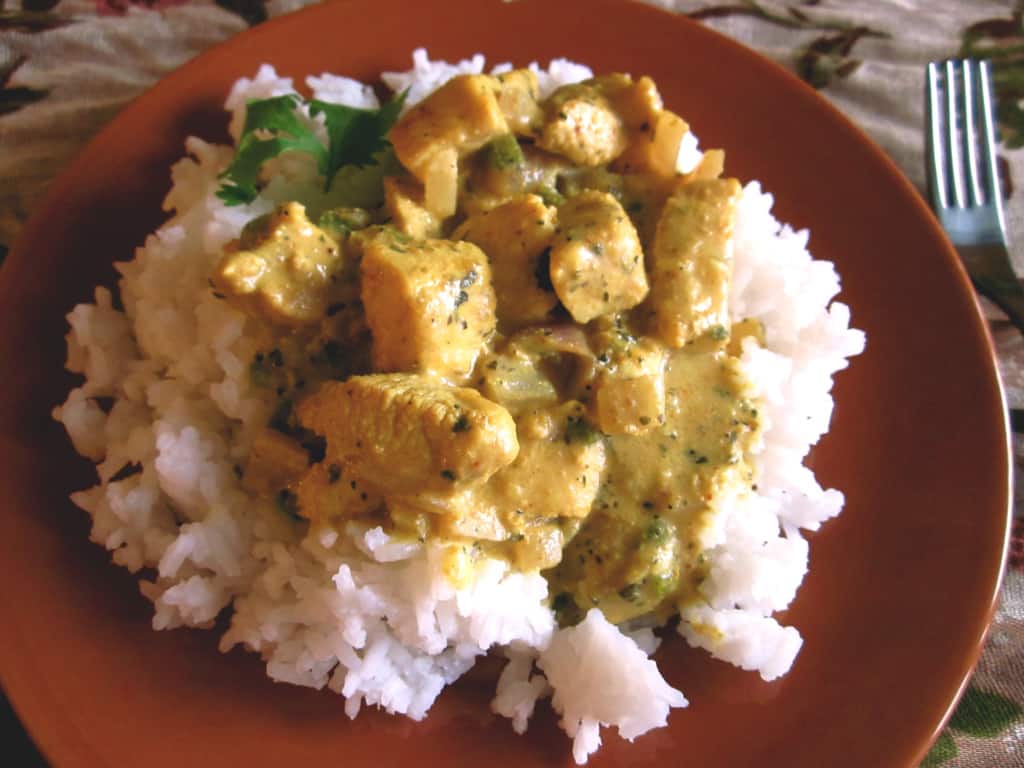 Basil Chicken in Coconut Curry Sauce