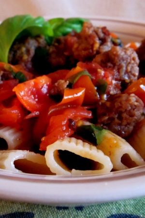Italian Sausage with Tomatoes and Penne from TheFoodCharlatan.com