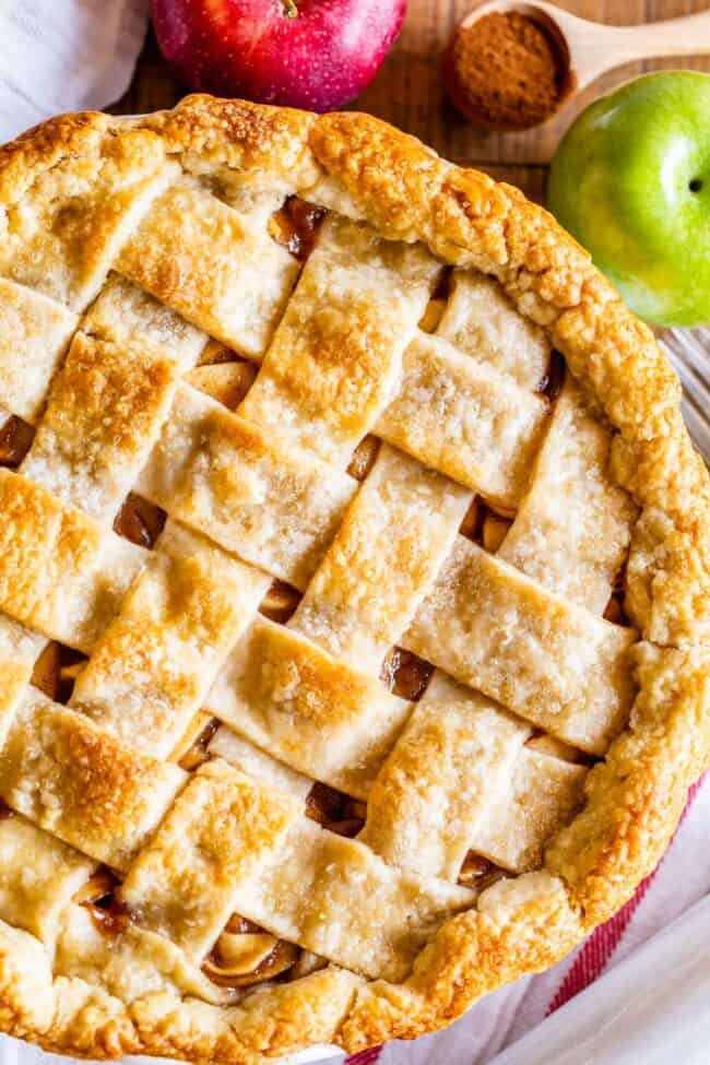 apple pie recipe with a lattice crust.