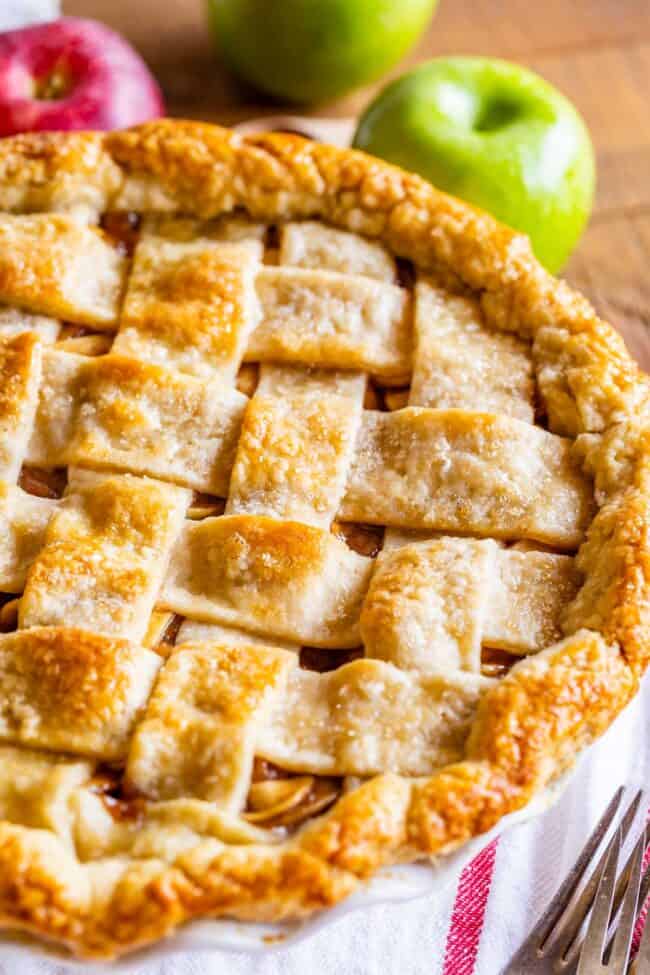 apple pie with a lattice crust.