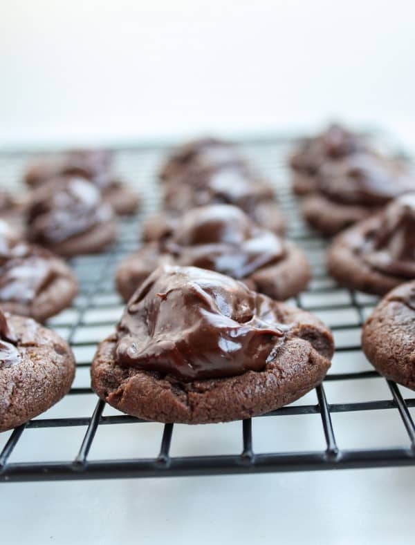 Buried Cherry Cookies on cooling rack