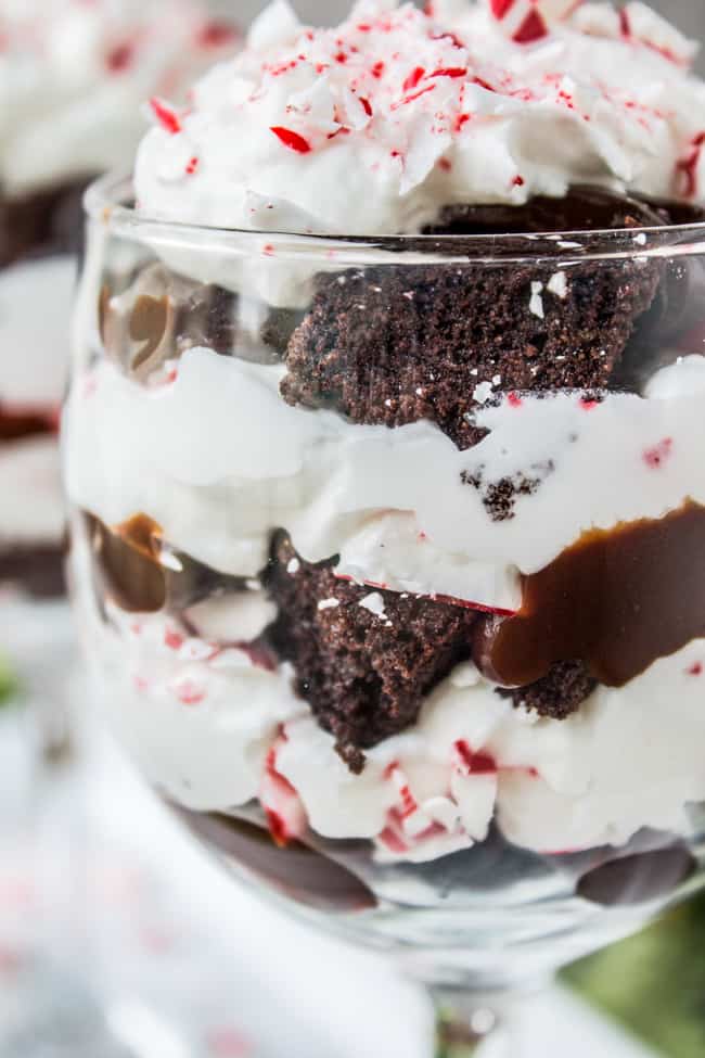 Candy Cane Brownie Trifle Recipe (Christmas Trifle) - The Food Charlatan