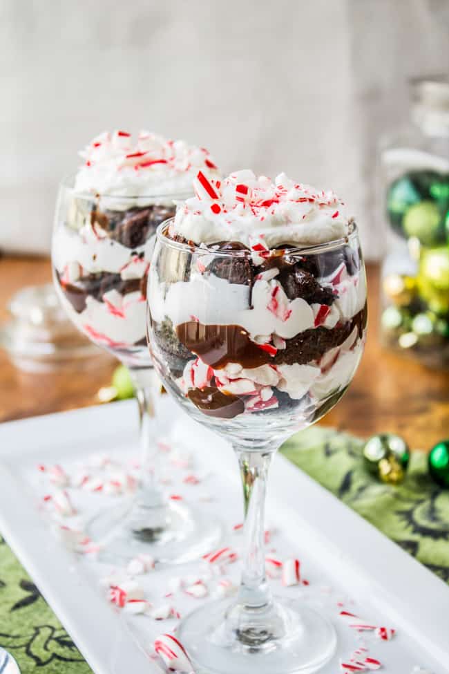 Candy Cane Brownie Trifle Recipe (Christmas Trifle) - The Food Charlatan