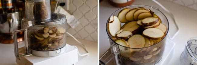 Slicing potatoes in a food processor 