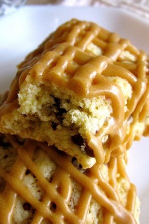Chocolate Chip Scones with Brown Sugar Icing from TheFoodCharlatan.com