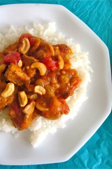 Indian Ginger Chicken (or Coconut Cashew Chicken with Golden Raisins) from TheFoodCharlatan.com