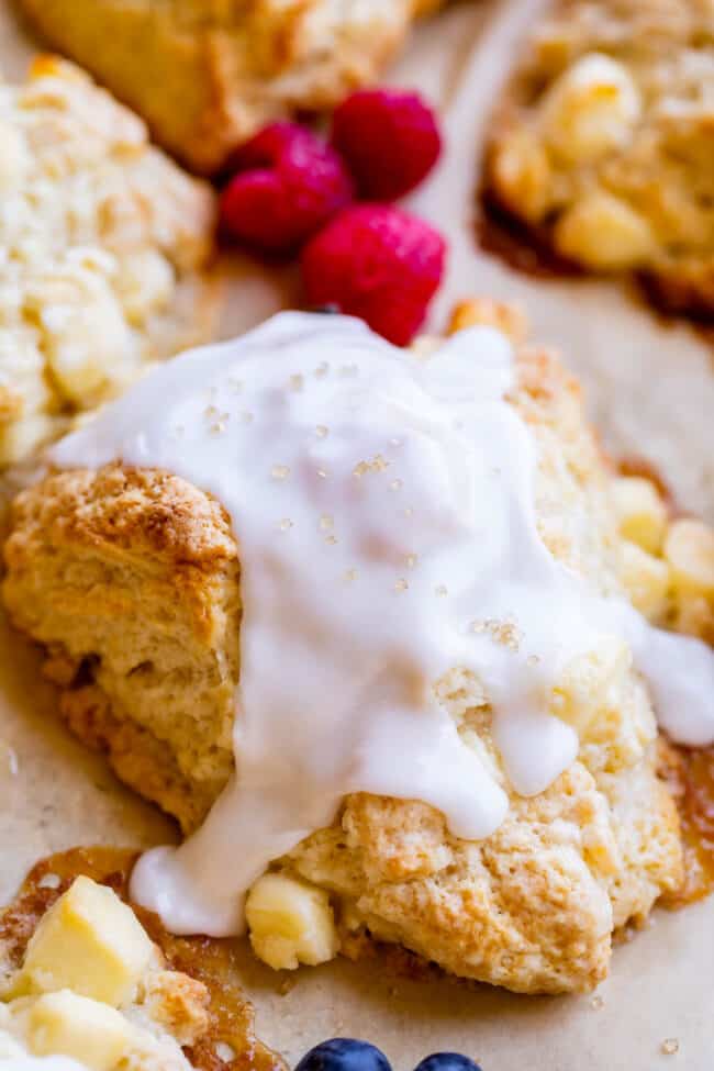 glazed scone sprinkled with sugar. 