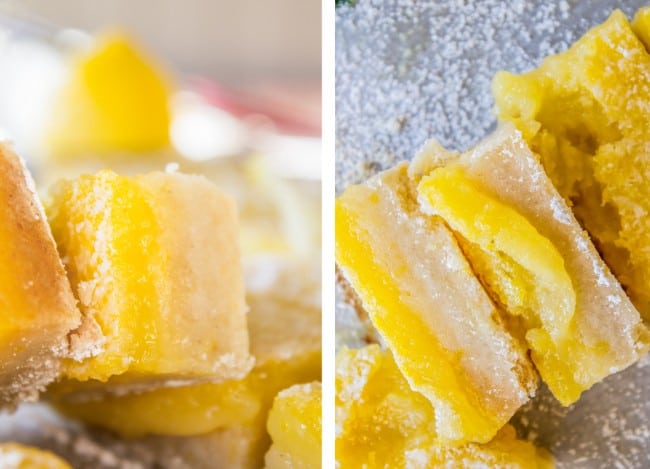 a stack of lemon bars that fell over.