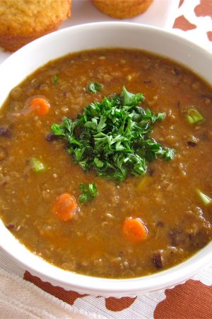 Lentil and Black Bean Soup from TheFoodCharlatan.com