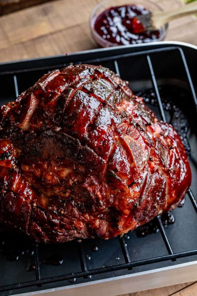 Baked Ham with Raspberry Chipotle Ham Glaze