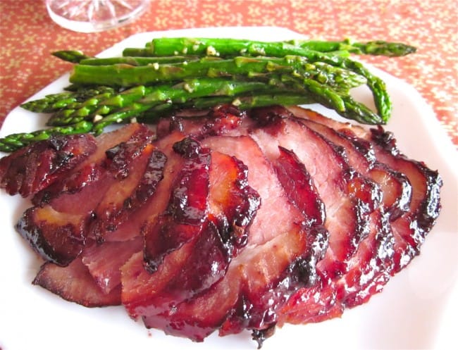 Raspberry Chipotle Glazed Ham from The Food Charlatan