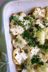 Roasted Garlic Cauliflower from The Food Charlatan