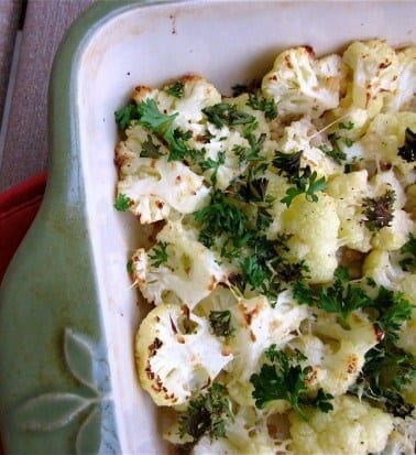 Roasted Garlic Cauliflower from The Food Charlatan