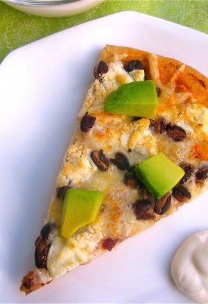 Chipotle Black Bean Pizza with Goat Cheese and Avocados from TheFoodCharlatan.com