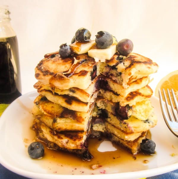 Lemon Blueberry Pancakes from TheFoodCharlatan.com