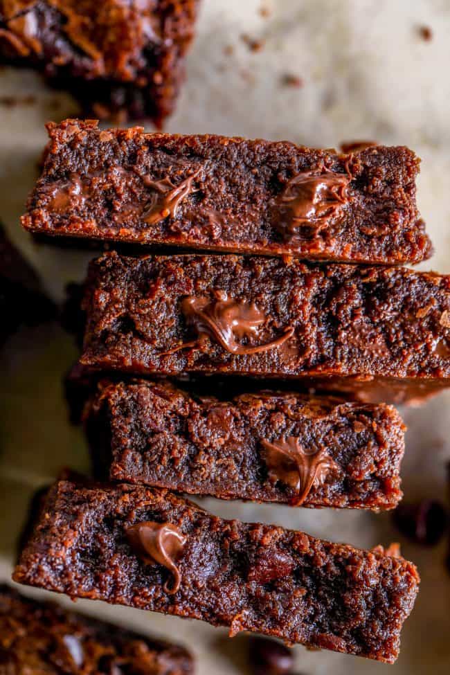 brownies cut into squares.