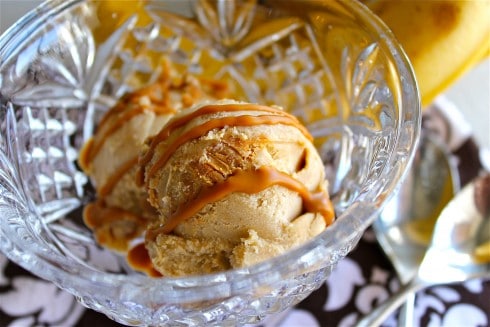 Five-Minute Healthy Banana Ice Cream with Biscoff Swirls from TheFoodCharlatan.com