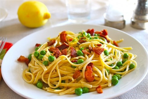 Creamy Lemon Bacon Pasta with Peas - 60