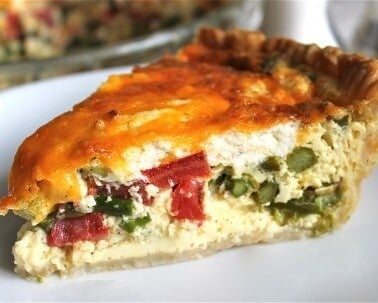 Asparagus, Tomato, and Goat Cheese Quiche from TheFoodCharlatan.com