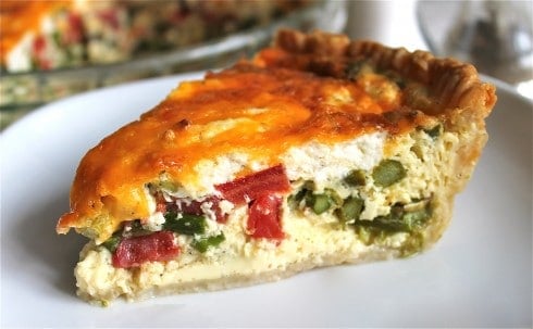 Asparagus, Tomato, and Goat Cheese Quiche from TheFoodCharlatan.com