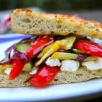 Grilled Squash, Red Pepper, and Feta Sandwich