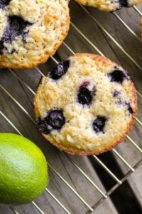 Blueberry Lime Oatmeal Muffins