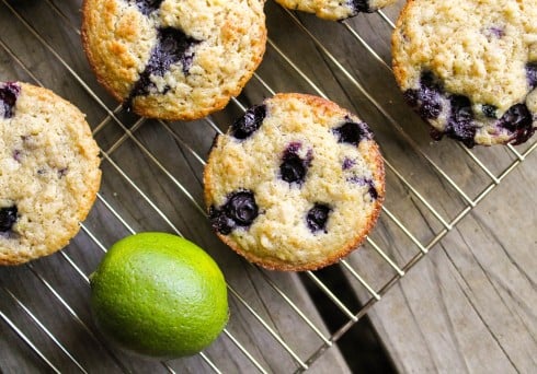 Blueberry Lime Oatmeal Muffins