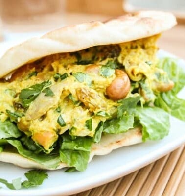 Curried Chicken Salad Sandwiches with Naan from TheFoodCharlatan.com