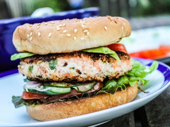 Asian Salmon Burgers with Wasabi Mayonnaise - 43