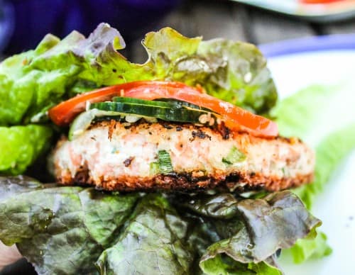 Salmon Burgers with Wasabi Mayo