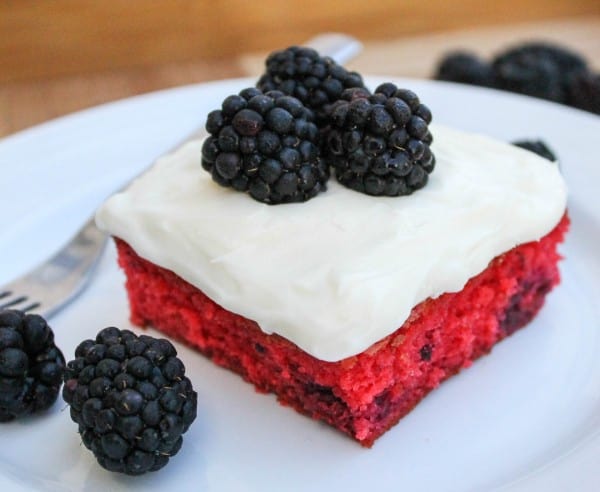 Blackberry Cake with Coconut Cream Cheese Frosting