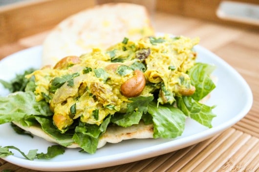 Curried Chicken Salad Sandwiches with Naan - The Food Charlatan