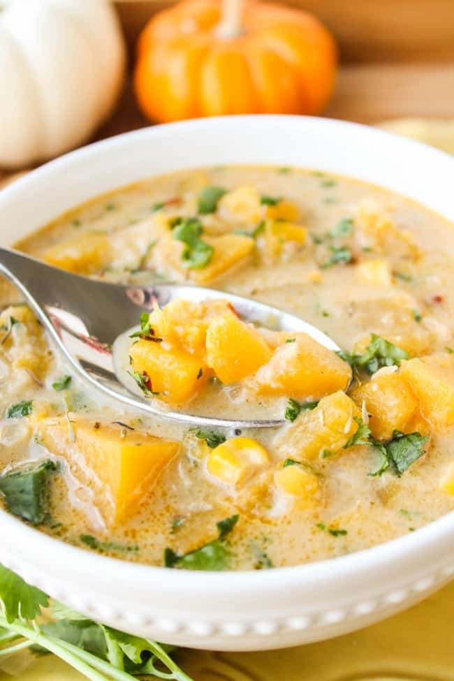 Pumpkin & Chipotle Corn Chowder from The Food Charlatan