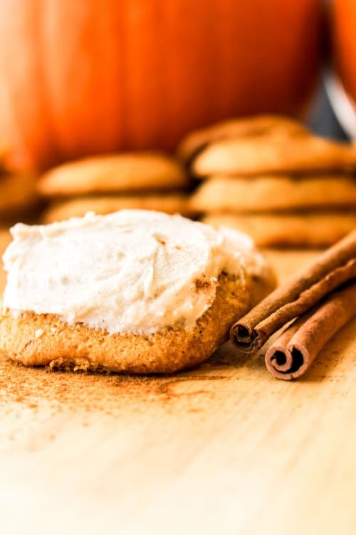 Pumpkin Cookies with Cream Cheese Frosting