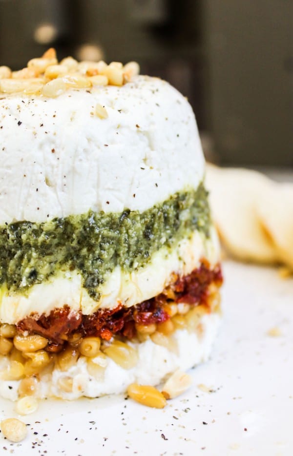 Goat Cheese, Pesto, and Sun-Dried Tomato Terrine