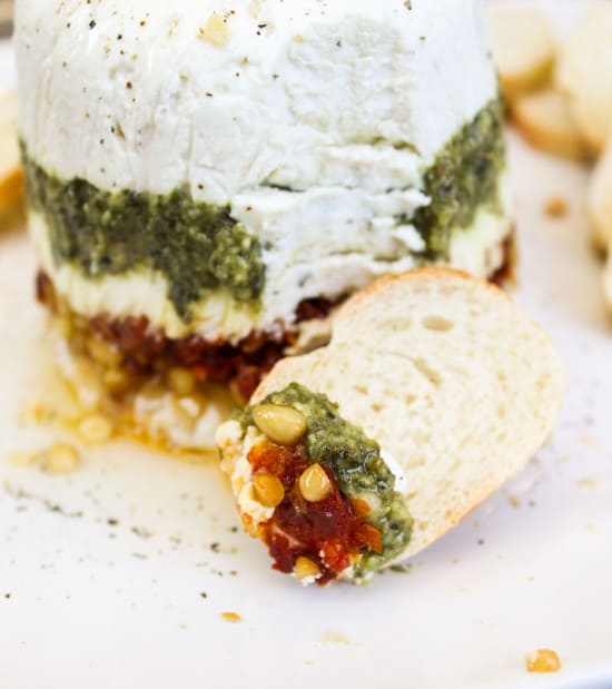 Goat Cheese, Pesto, and Sun-Dried Tomato Terrine