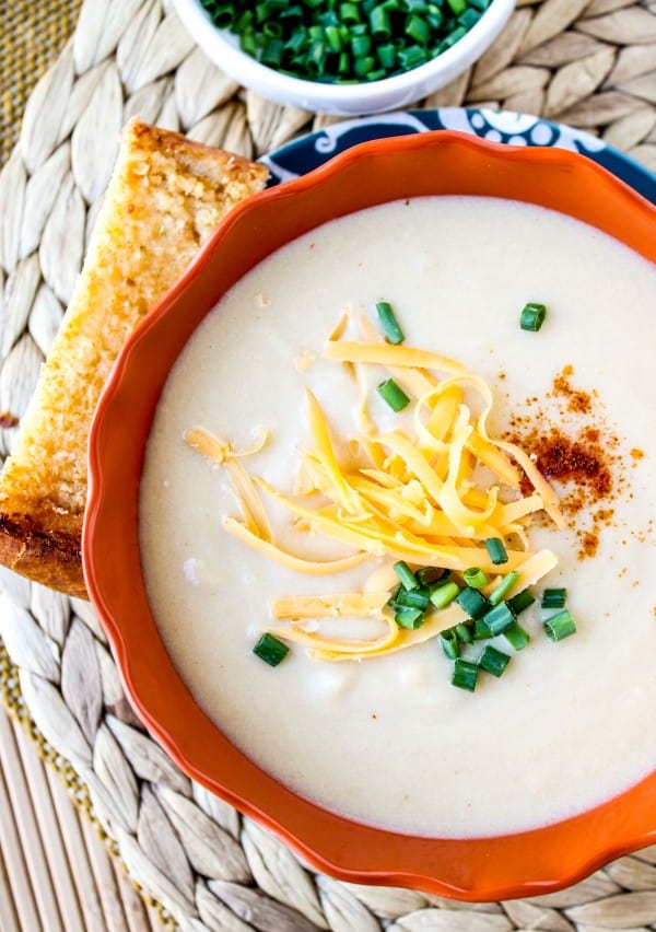 Easy Cheddar Cauliflower Soup from TheFoodCharlatan.com