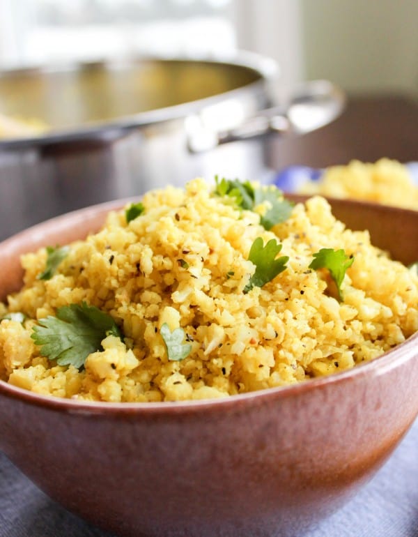 Indian Spiced Cauliflower "Rice"