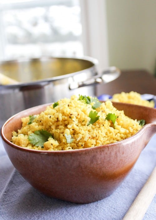 Indian Spiced Cauliflower "Rice" from TheFoodCharlatan.com