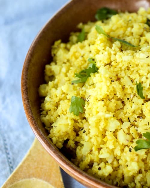 Indian Spiced Cauliflower "Rice"