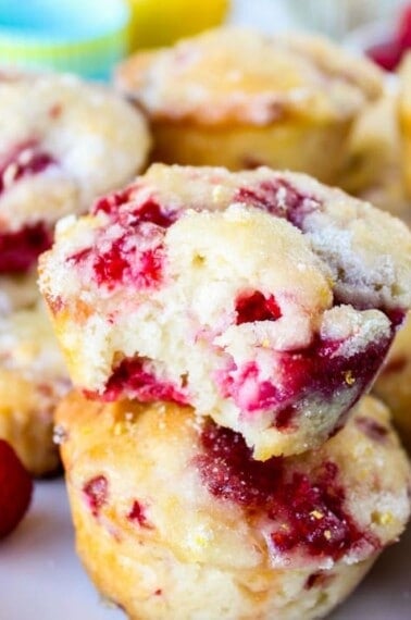 Raspberry Lemon Muffins from The Food Charlatan