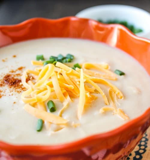 Easy Cheddar Cauliflower Soup