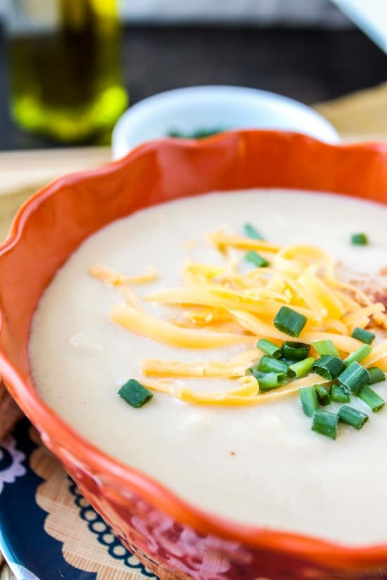 Easy Cheddar Cauliflower Soup