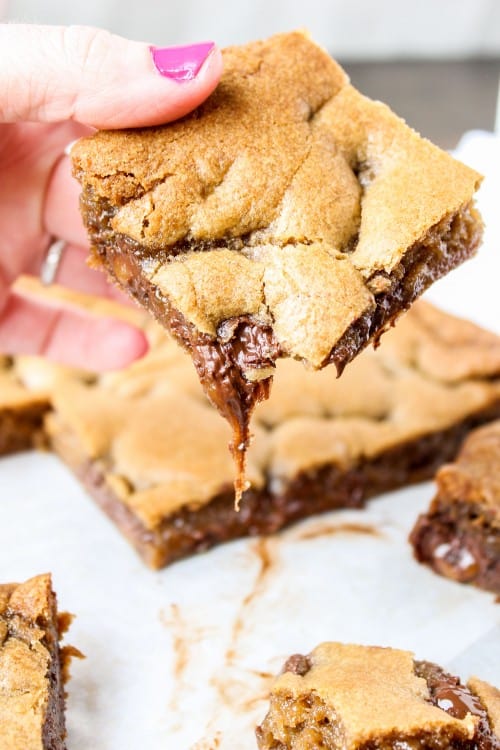 Browned Butter Blondies with Sea Salt Butterscotch Caramels