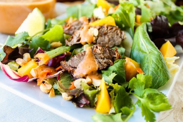 CrockPot Thai Steak Salad with Peanut-Hoisin Sauce