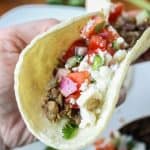 Greek Lentil Tacos with Cucumber Pico de Gallo from TheFoodCharlatan.com
