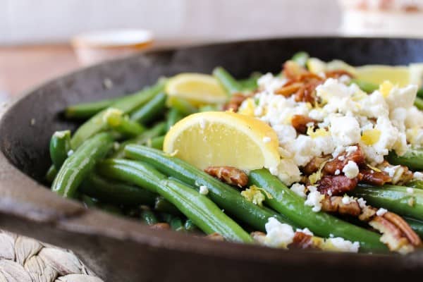 Green Beans with Feta and Fried Pecans