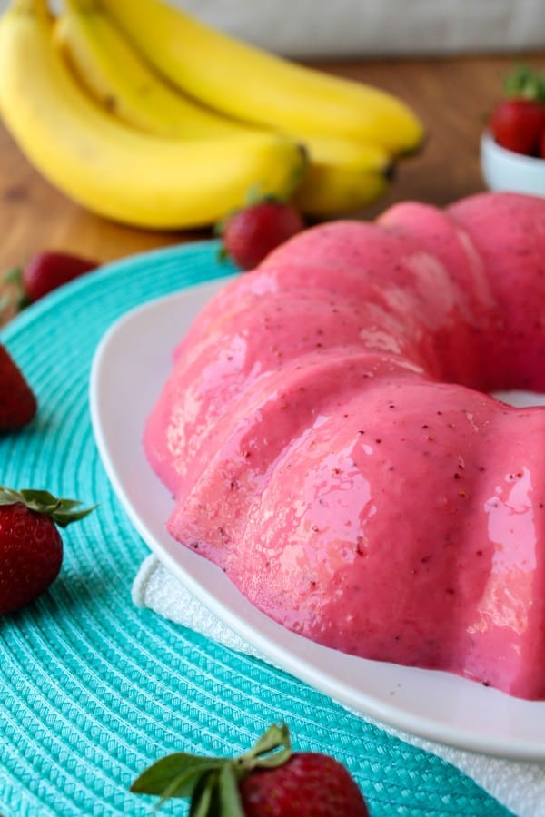 Creamy Strawberry Jello Mold - Belly Full