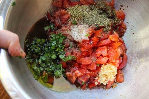 Fresh Bruschetta and Lentil Dip